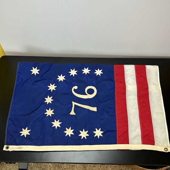 Vtg 1776 76 American USA Nylon Flag Grommets Embroidered Stars and Stripes - Picture 12 of 14